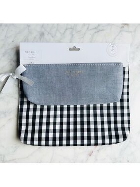 Sugar Paper Essentials Gingham and Chambray Pencil Pouch 2pk